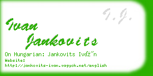 ivan jankovits business card